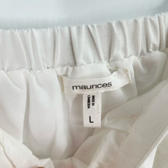 Maurices White Eyelet Stretch Boxy Tank Boho Beach Coastal Women’s Large - Picture 6 of 9